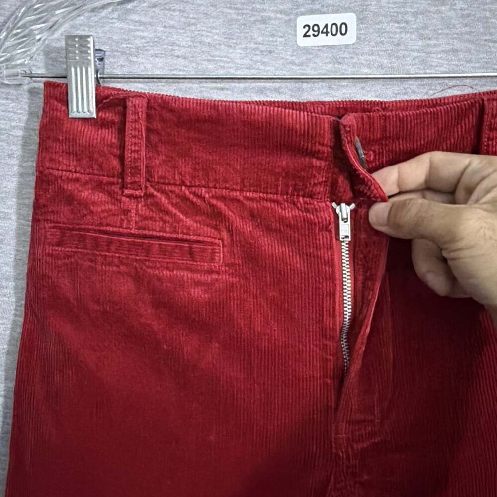 Anthropologie Maeve Women's Size 26 Red Corduory The Colette Wide Leg Crop Pants - Picture 6 of 12
